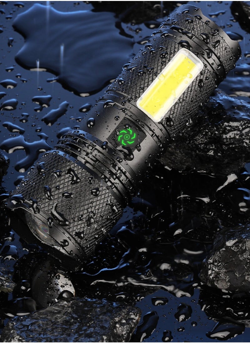BEILINGDUN - Flashlight for Camping | 9 Modes High Lumens Waterproof and Shockproof Torch Light | 1500 Meters Zoomable 30W LED Camping Accessory | 5000mAh Rechargeable Battery for Up to 10-Hour Usage | Magnetic Base with COB Side Light for Multiple Use Cases - Image 1