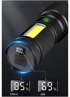 BEILINGDUN Flashlight for Camping | 9 Modes High Lumens Waterproof and Shockproof Torch Light | 1500 Meters Zoomable 30W LED Camping Accessory | 5000mAh Rechargeable Battery for Up to 10-Hour Usage | Magnetic Base with COB Side Light for Multiple Use Cases  - Image 4