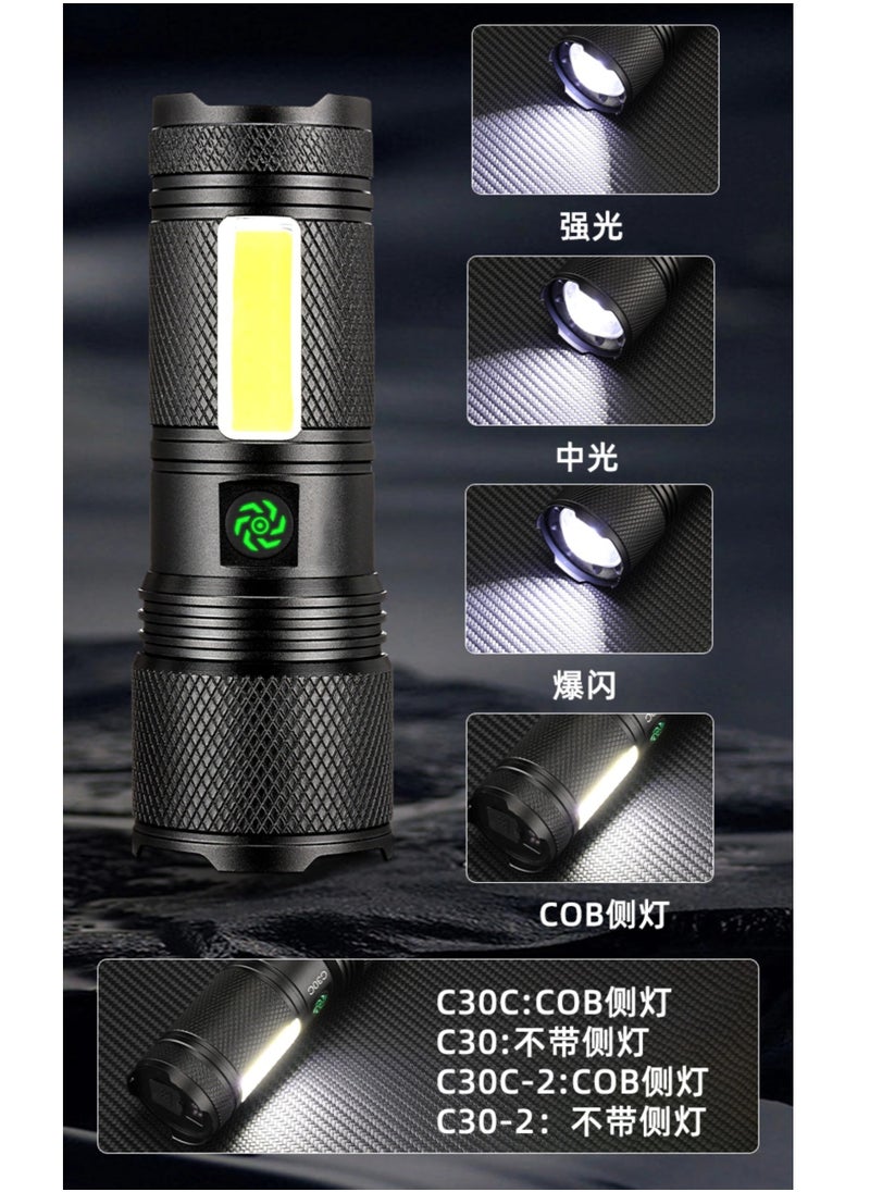 BEILINGDUN - Flashlight for Camping | 9 Modes High Lumens Waterproof and Shockproof Torch Light | 1500 Meters Zoomable 30W LED Camping Accessory | 5000mAh Rechargeable Battery for Up to 10-Hour Usage | Magnetic Base with COB Side Light for Multiple Use Cases - Image 1