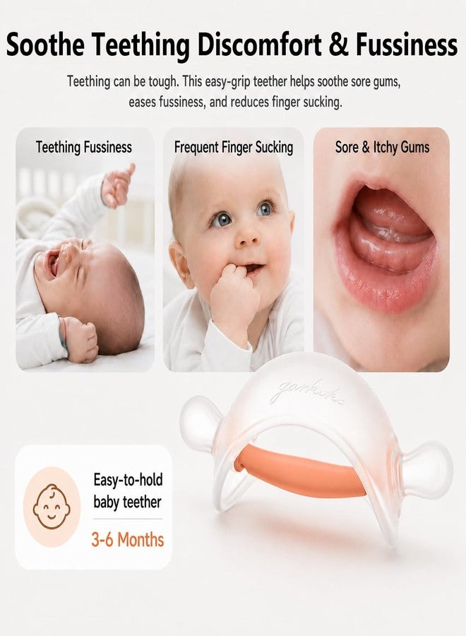 Garkoko Baby Teething Toys for 3-6 Months, No-Drop Silicone Teether for Breastfed Babies, Easy-Grip Infant Chew Toy for Teething Relief, BPA-Free Newborn Essentials - Image 2