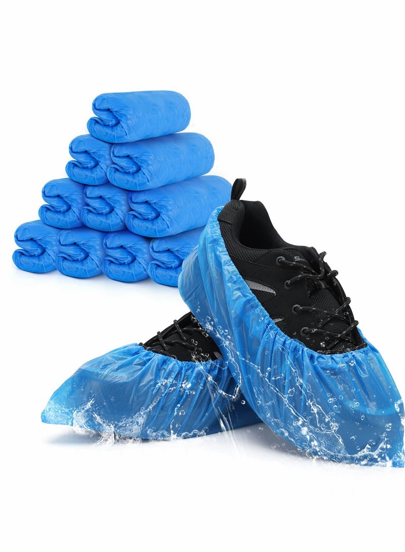100 Pairs Shoe Covers Disposable Non Slip, Premium Waterproof and Recyclable Shoe Booties Covers for Indoors, 15.7'' Hygienic Shoe  - Image 1
