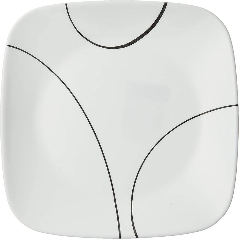 Corelle Vitrelle 6-Piece Salad Plate Set, Triple Layer Glass and Chip Resistant, Lightweight Square 8-1/2-Inch Plates Set, Splendor - Image 3