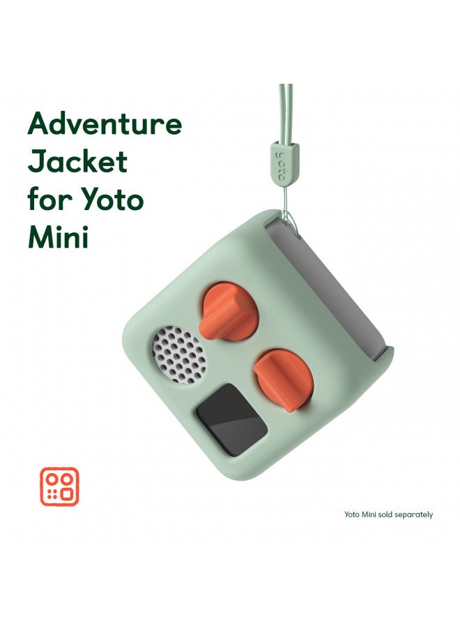 YOTO Yoto Mini Adventure Jacket in Frog Soup (Light Green) Protective Sleeve Case Carrier for Kids Yoto Mini, Silicone Skin Cover with Easy-to-Carry Wrist Lanyard, Accessory Gift for Children Boys Girls - Image 2