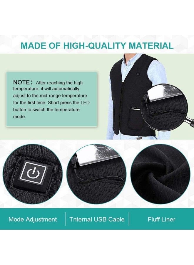 silvercnc Electric Heated Vest with USB Charger, Body Warm Wrap Jacket Cloth Therapy Pad with 3 Temperature for Cold Outdoor Activities, Hunting Camping Hiking Skiing Fishing Fit for Women and Men (M) - Image 5