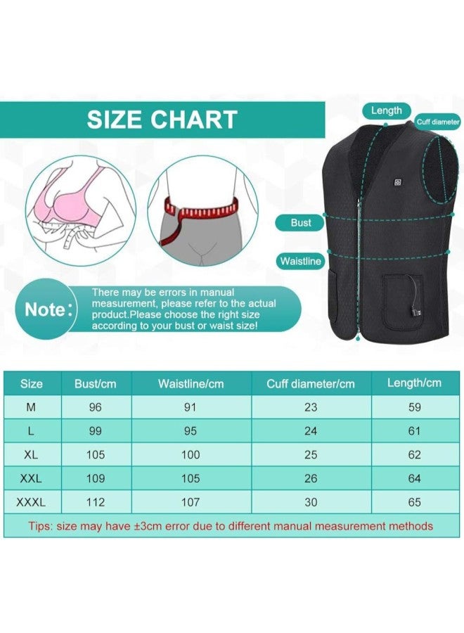 silvercnc Electric Heated Vest with USB Charger, Body Warm Wrap Jacket Cloth Therapy Pad with 3 Temperature for Cold Outdoor Activities, Hunting Camping Hiking Skiing Fishing Fit for Women and Men (M) - Image 2