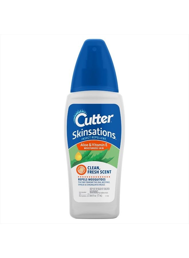 Cutter طارد الحشرات Skinsations، طارد البعوض، يطرد البعوض، 7% DEET، 6 أونصة سائلة (بخاخ مضخة) - Image 1