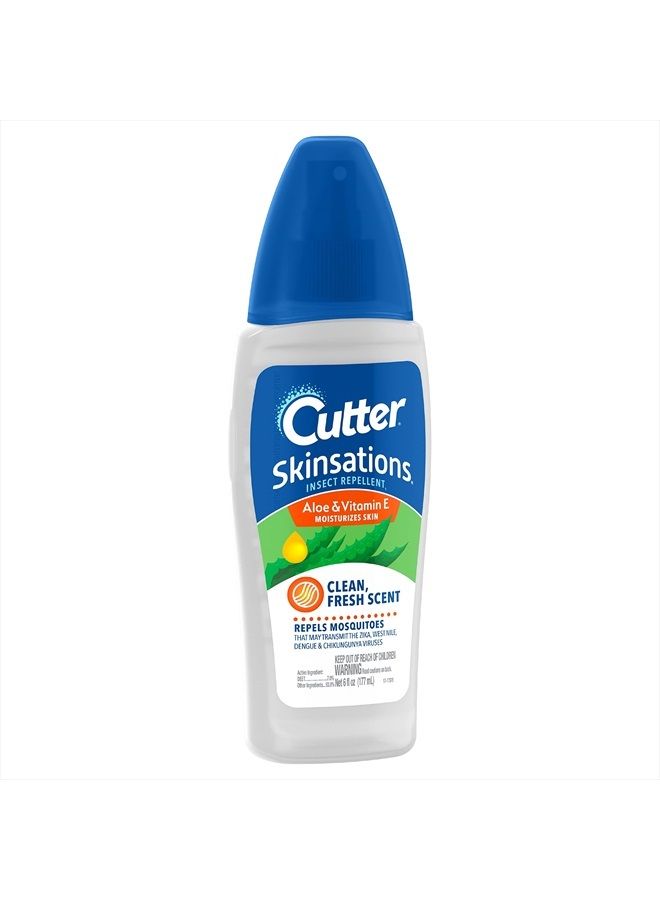 Cutter طارد الحشرات Skinsations، طارد البعوض، يطرد البعوض، 7% DEET، 6 أونصة سائلة (بخاخ مضخة) - Image 3