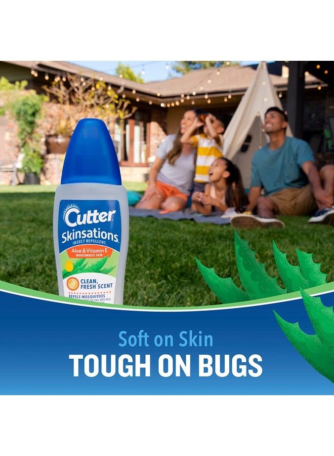 Cutter طارد الحشرات Skinsations، طارد البعوض، يطرد البعوض، 7% DEET، 6 أونصة سائلة (بخاخ مضخة) - Image 4