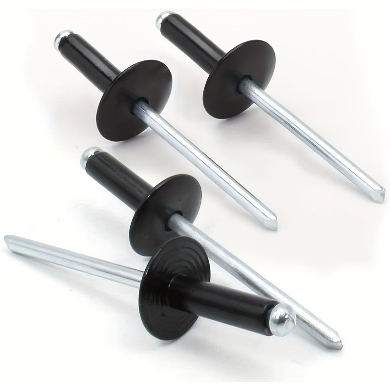 50 Pack Aluminum Blind Rivets 4.8 x 16mm Black Large Head for Sheet Metal Furniture - Image 3