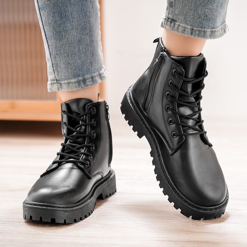 Popular Side Zipper High-Top Leather Boots For Men British Style Black Leather Shoes Workwear Chelsea Short Boots Dropshipping - Image 2