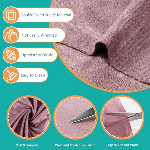 4Bang Upholstery Suede Fabric Soft & Smooth Suede Cloth Double-Sided Suede Material Furniture and Car Upholstery for Sofa,Chairs,Pillows,Vehicle Door Panel, Roof (48inchx60inch, Dark Pink) - Image 4