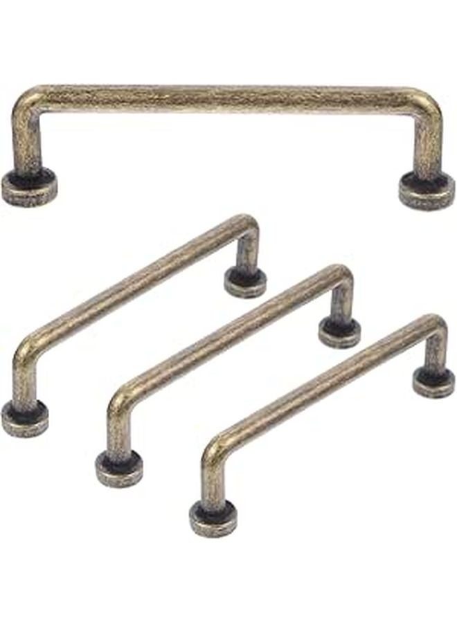 Vintage Bronze Cabinet Pulls Handles Set 4Pcs 96mm Hole Spacing for Drawer Wardrobe Door - Image 1