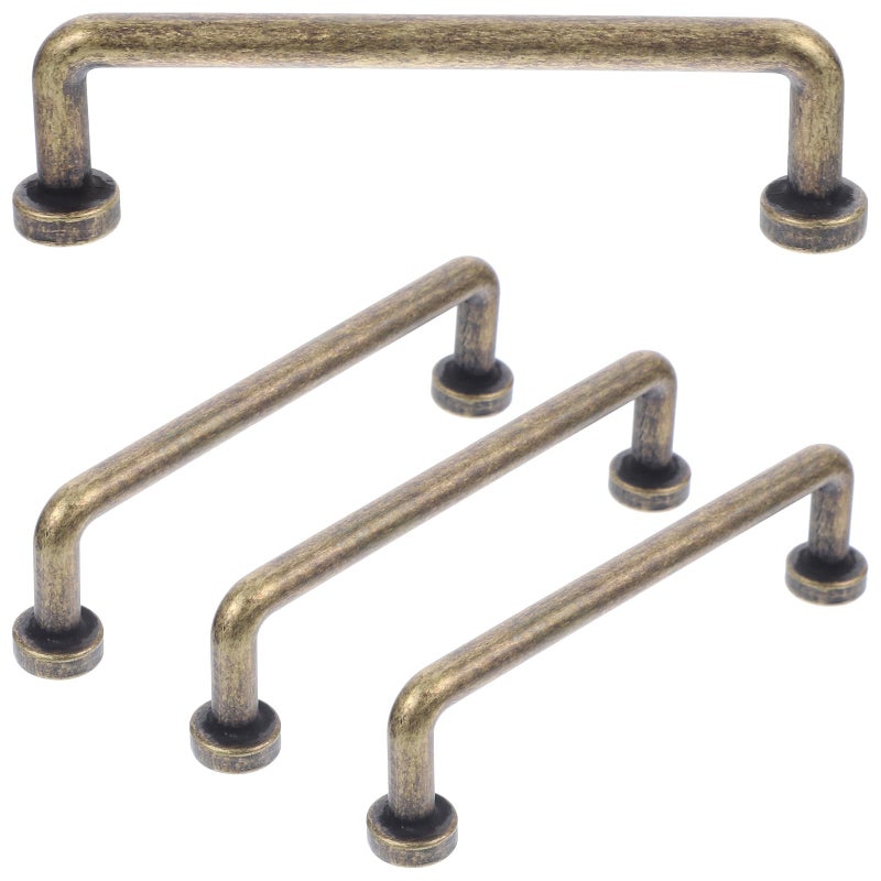 Vintage Bronze Cabinet Pulls Handles Set 4Pcs 96mm Hole Spacing for Drawer Wardrobe Door - Image 2