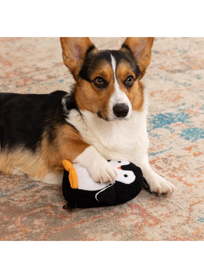 TrustyPup Strong 'N Silent Penguin Silent Squeak Plush Dog Toy, Chew Guard Technology - Black/White, Medium - Image 2