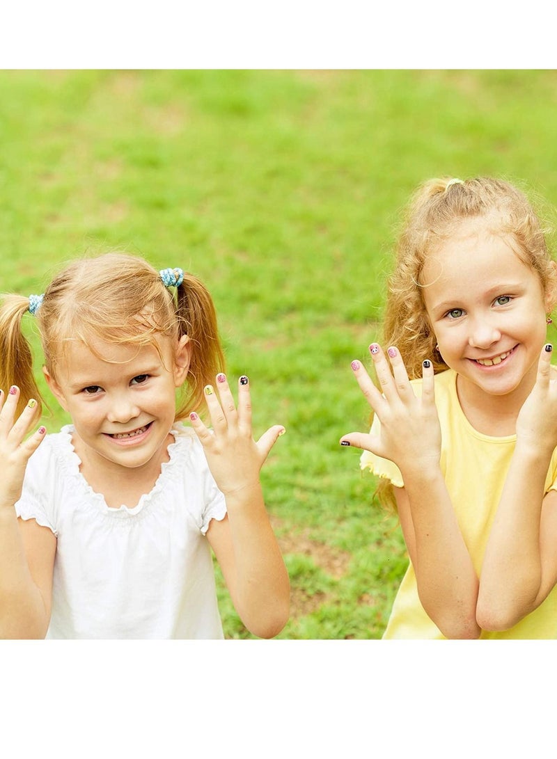 سيوسي ضغط الأطفال على أظافر الأطفال ، 120 قطعة أطراف صناعية مزيفة للفتيات غطاء كامل أظافر صناعية قصيرة للزينة (نمط أرنب) - Image 3