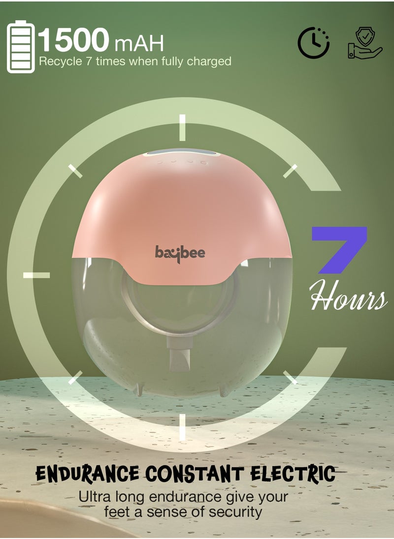 BAYBEE - Portable Hands Free Automatic Single Wearable Electric Pump For Mothers With 3 Modes And 15 Suction Levels, LED Display, Massage Mode - Image 1