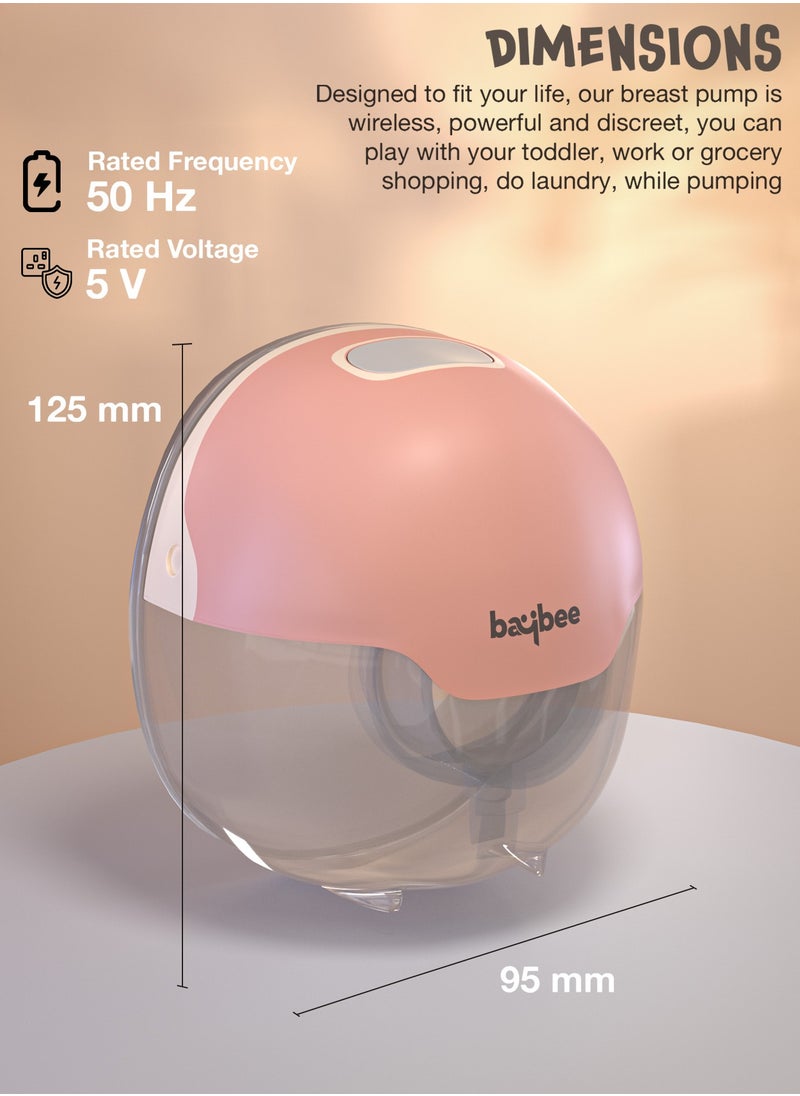 BAYBEE - Portable Hands Free Automatic Single Wearable Electric Pump For Mothers With 3 Modes And 15 Suction Levels, LED Display, Massage Mode - Image 1
