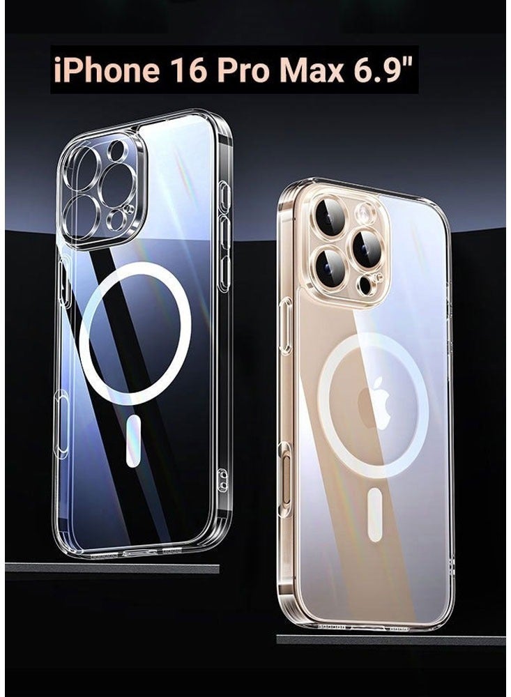 مجيد جراب ماج سيف لهاتف iPhone 16 Pro Max، مغناطيس قوي، مُحسّن لتأخير الاصفرار، غطاء iPhone 16 Pro Max، حماية من الدرجة العسكرية، مقاوم للخدش، غطاء iPhone 16 Pro Max مغناطيسي متوافق مع ماج سيف شفاف - Image 1