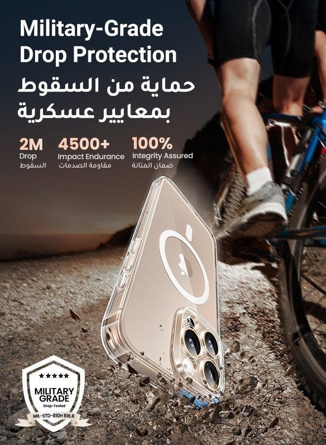 مجيد جراب ماج سيف لهاتف iPhone 16 Pro Max، مغناطيس قوي، مُحسّن لتأخير الاصفرار، غطاء iPhone 16 Pro Max، حماية من الدرجة العسكرية، مقاوم للخدش، غطاء iPhone 16 Pro Max مغناطيسي متوافق مع ماج سيف شفاف - Image 5