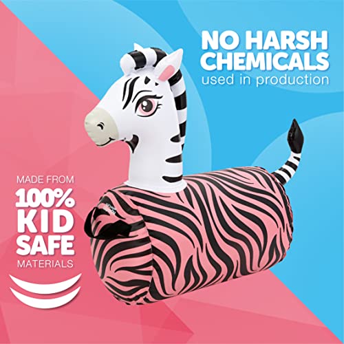 WADDLE Hip Hopper Inflatable Hopping Animal Bouncer Zebra, Ages 2 and Up, Supports Up to 85 Pounds - Image 3