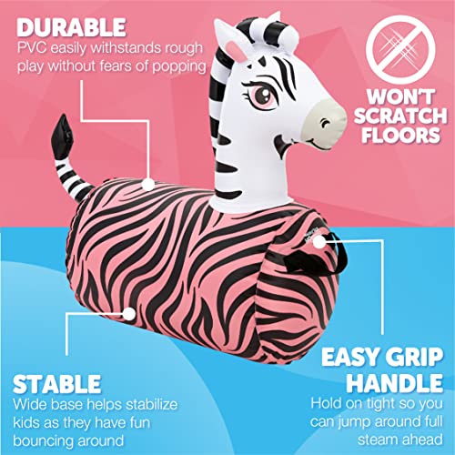 WADDLE Hip Hopper Inflatable Hopping Animal Bouncer Zebra, Ages 2 and Up, Supports Up to 85 Pounds - Image 4
