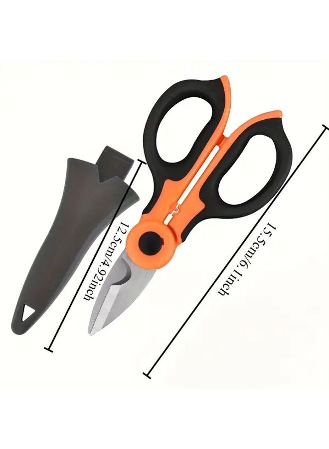 مقص كهربائي من الفولاذ المقاوم للصدأ باللونين الأحمر والأسود، قاطع كابلات مضاد للانزلاق، كماشة تجريد الأسلاك - Image 5