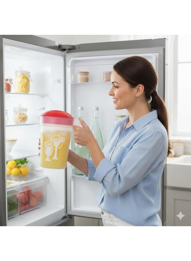 Tribello LARGE 1.3 Gallon Water Pitcher, Plastic Juice Pitcher With Lid - Dishwasher Safe, BPA Free, Colors May Vary (1.3 Gallon) - Image 2