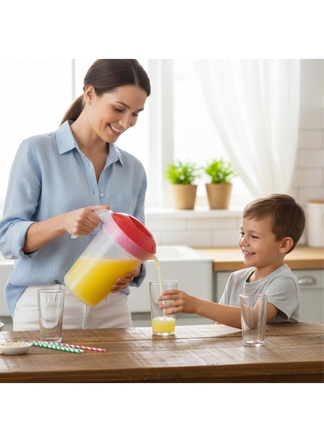 Tribello LARGE 1.3 Gallon Water Pitcher, Plastic Juice Pitcher With Lid - Dishwasher Safe, BPA Free, Colors May Vary (1.3 Gallon) - Image 3