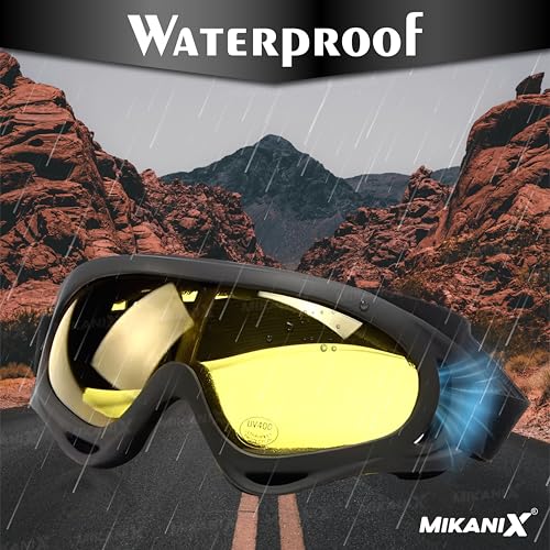 MIKANIX Motorcycle Riding Eyewear Helmet Goggles Anti Scratch | UV Protective Windproof Dirt Shield for Cycling, Bike Riding Off Road Racing and Outdoor Activities (Yellow) - Image 4