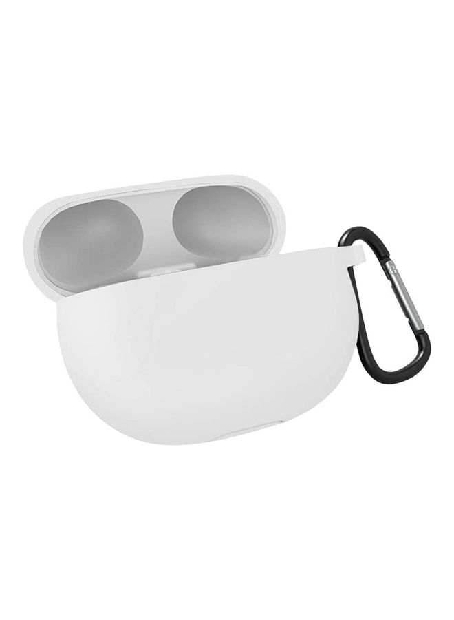 Anti-Shock Silicone Earphone Case with Hook White - Image 2