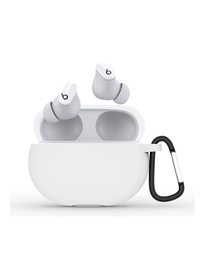 Anti-Shock Silicone Earphone Case with Hook White - Image 1