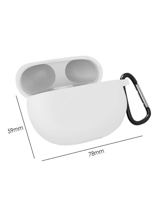 Anti-Shock Silicone Earphone Case with Hook White - Image 4