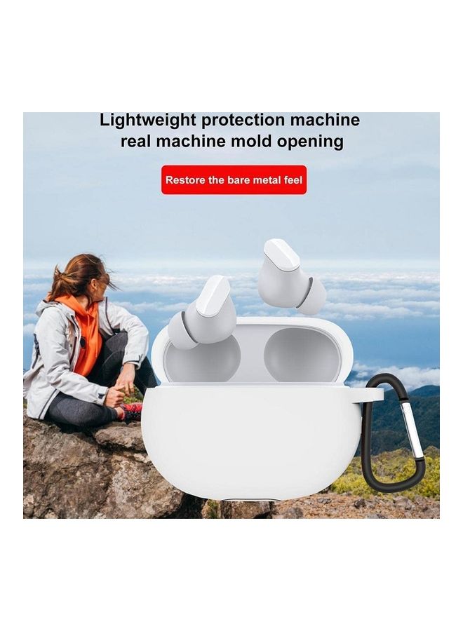 Anti-Shock Silicone Earphone Case with Hook White - Image 5