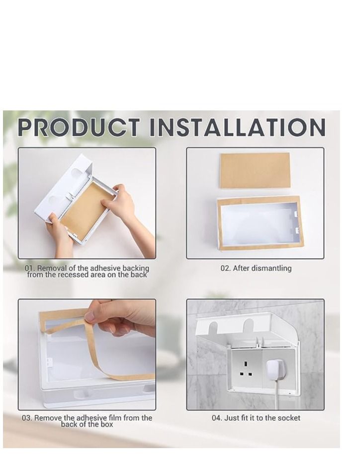 KASTWAVE Socket Cover Box, Childproof Electrical Outlet Protector, Waterproof Plug & Light Switch Guard, Baby Proofing Safety for Home Security, 86-Type Double-Position Socket Cover, White - Image 5