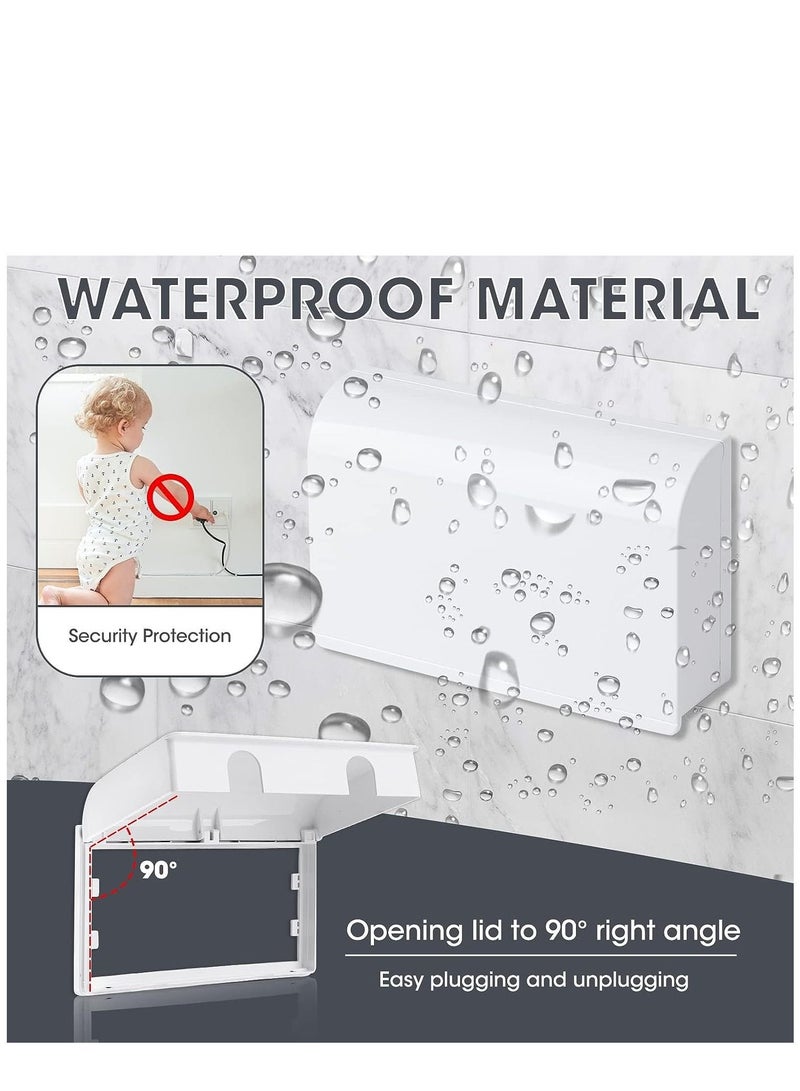 KASTWAVE Socket Cover Box, Childproof Electrical Outlet Protector, Waterproof Plug & Light Switch Guard, Baby Proofing Safety for Home Security, 86-Type Double-Position Socket Cover, White - Image 4