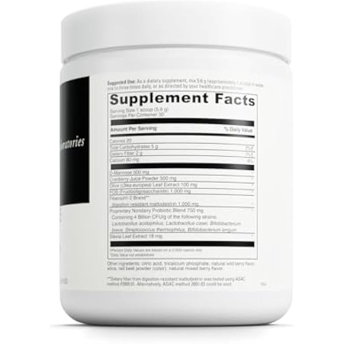 DAVINCI Labs D-Mannose Complex - Powder Drink Mix Supports Immune System & Urinary Tract Health* - Bladder Health Aid with Calcium, Cranberry Juice Powder & Prebiotic Fiber* - 30 Servings (168.57 g) - Image 2
