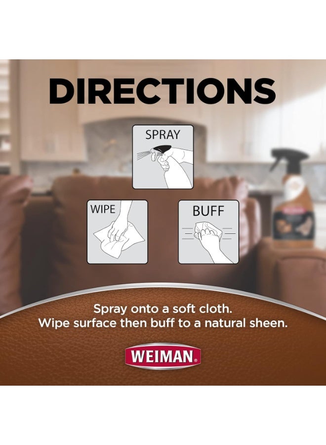 Weiman منظف ومكيف الجلد ويمن 355 مل – يمنع التشقق والتلاشي، ينظف، يكيف، ويحمي أثاث الجلد، مقاعد السيارات، الأحذية، الحقائب، والإكسسوارات - Image 4