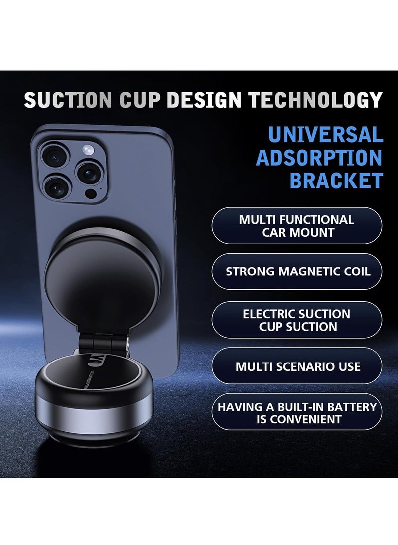 JAJEEK Electric Vacuum Magnetic Suction Phone Mount – 360° Rotating Magnetic Phone Holder, Foldable Smart Double-Sided Suction Design, Strong Magnetic Car Phone Holder for Cars, Mirrors & Smooth Surfaces - Image 4