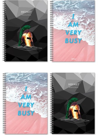 4-Piece School Notebook Set A4 2 Helmets 2 Busy Squares 200 Pages - pzsku/Z1902A0CFA1C97B123B35Z/45/_/1730485050/336ce1c4-8144-440b-9e64-54a22614c477