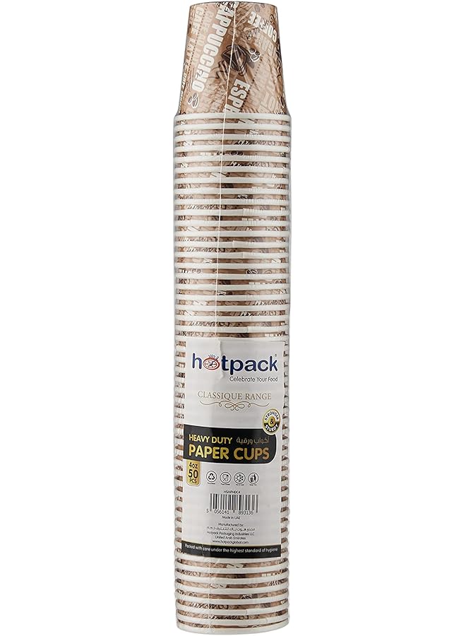 Hotpack Phdc4 Paper Coffee Cup 4 Ounce 50 Pieces - Image 1