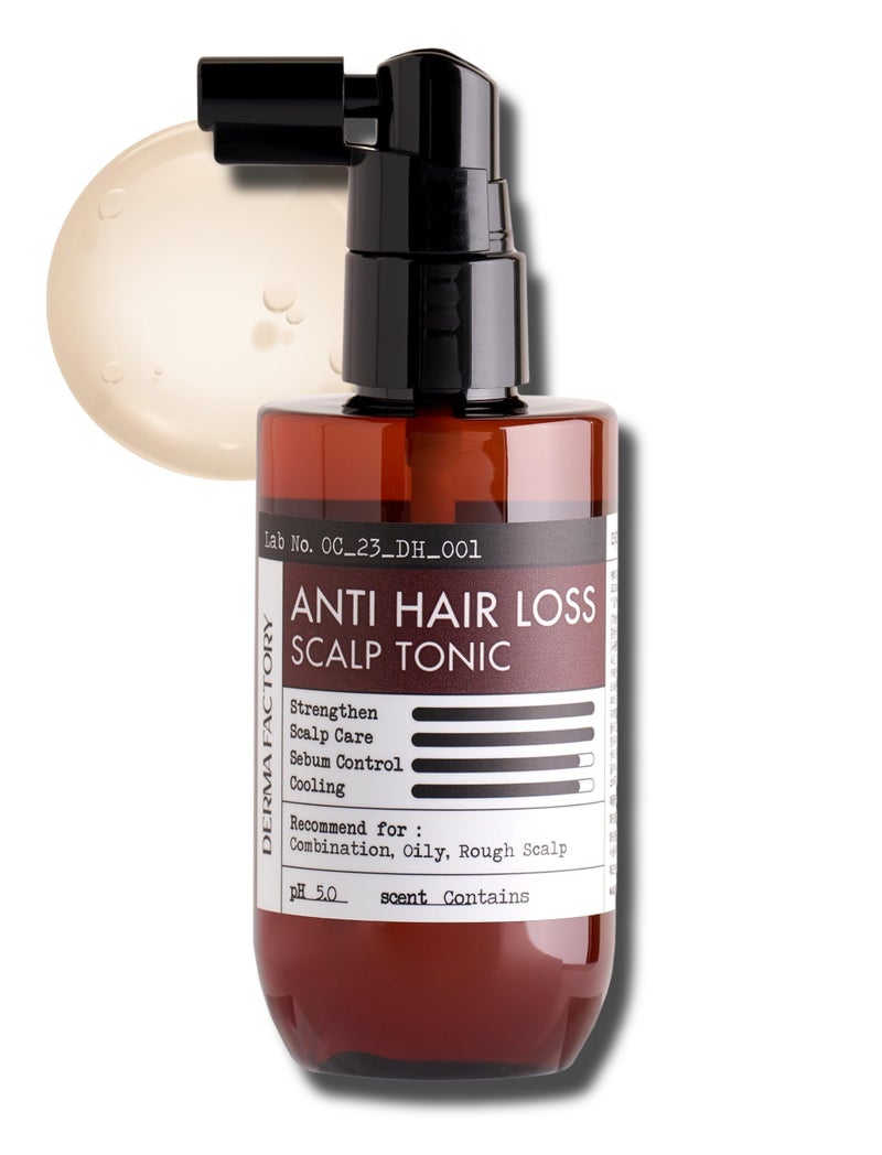 DermaFactory Scalp Treatment Tonic 33 Fl Oz Revitalize Thinning Hair Sebum Control Root Enhancer Scalp Instant Cooling Nourishing Spray wBrewers Yeast 57 Caffeine No Sulfate Silicone Paraben