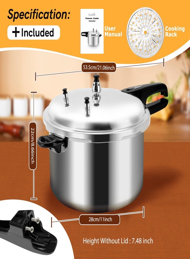 BreeRainz 12 Quart Aluminum Pressure Cooker with Steaming Rack - Image 4