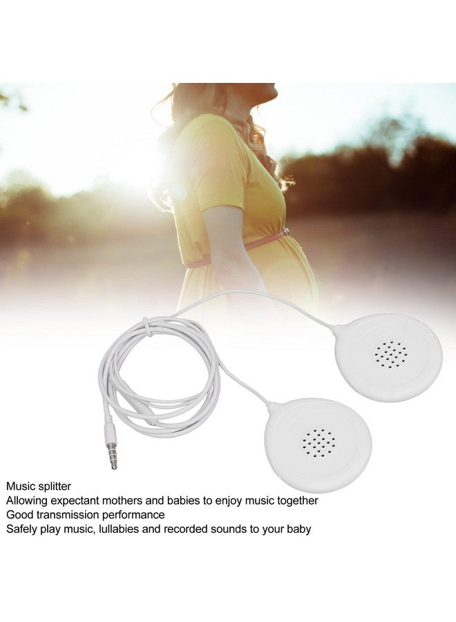 Sonew Baby Bump Headphones, Prenatal Belly Speakers for Women During Pregnancy, 12 Sticker Pregnancy Headphone for Women Mother, White - Image 4