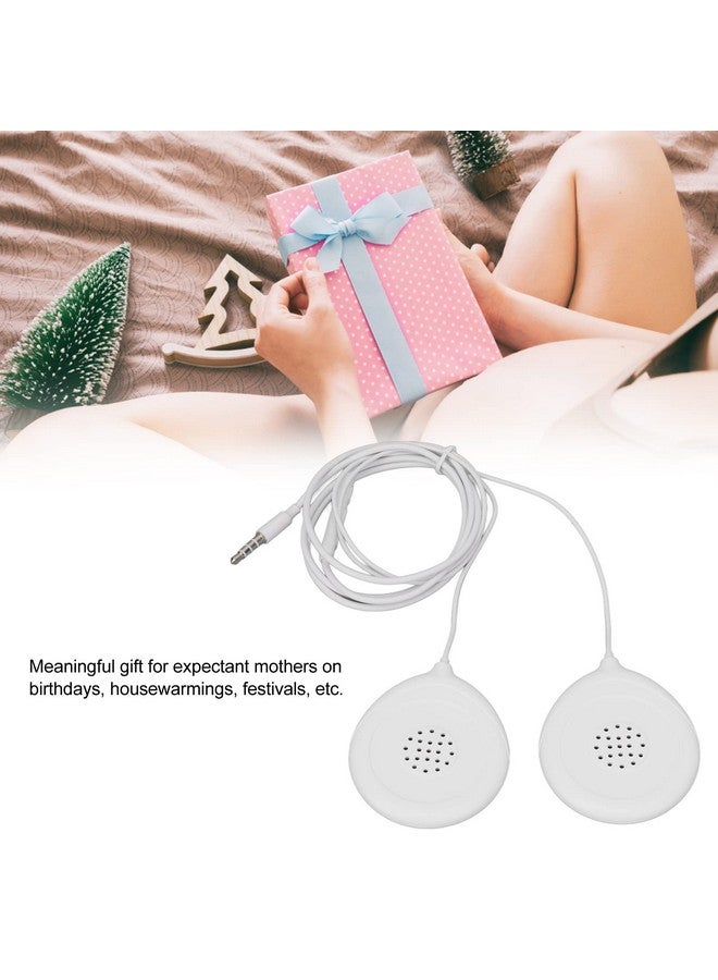 Sonew Baby Bump Headphones, Prenatal Belly Speakers for Women During Pregnancy, 12 Sticker Pregnancy Headphone for Women Mother, White - Image 2