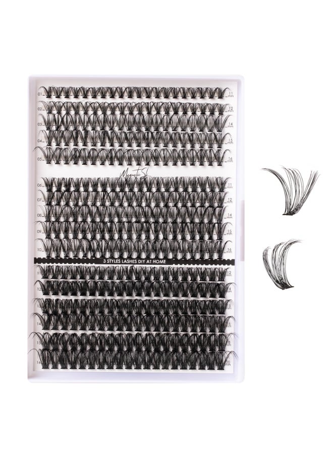 Magnetic SL Lash Clusters 320pcs Individual Lashes 30D40D60D DIY Lash Extensions Lash Clusters False Eyelashes Natural Look 1120mm Mix Cluster Eyelash Extensions EASY TO USE 30D40D60D007D - Image 2