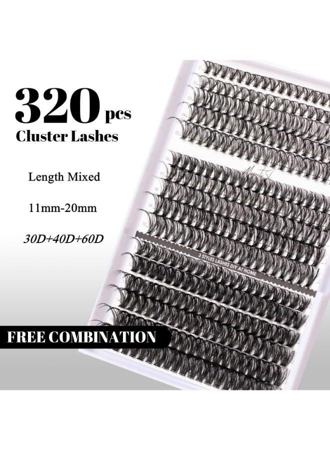Magnetic SL Lash Clusters 320pcs Individual Lashes 30D40D60D DIY Lash Extensions Lash Clusters False Eyelashes Natural Look 1120mm Mix Cluster Eyelash Extensions EASY TO USE 30D40D60D007D - Image 4