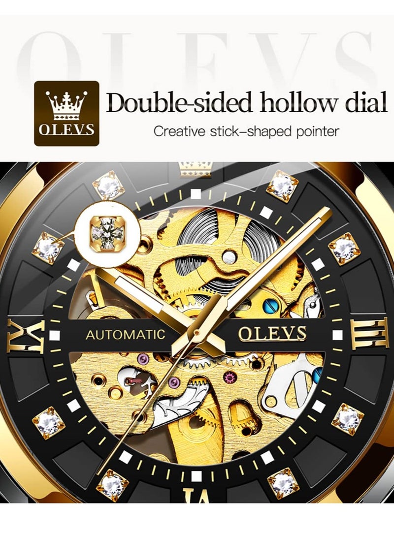 أوليفز ساعة OLEVS الرجالية الميكانيكية الفاخرة المرصعة بالألماس الهيكلي 9901 - Image 5