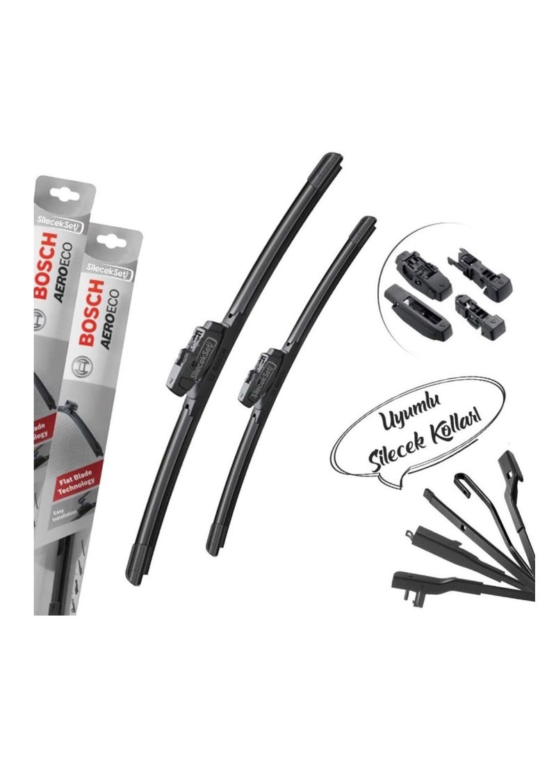 BOSCH Aeroeco Front Window Wiper Blades Driver Side And Passenger side For BMW X5 Nov. 2006 - Aug. 2018 - Image 3