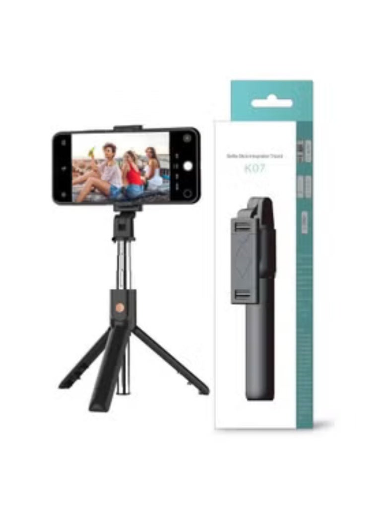 كيه أند أتش عصا سيلفي ثلاثية الوظائف K07 مع حامل ثلاثي مع جهاز تحكم بلوتوث — قابلة للتمديد حتى 27.6 بوصة، متوافقة مع iOS و Android - Image 2
