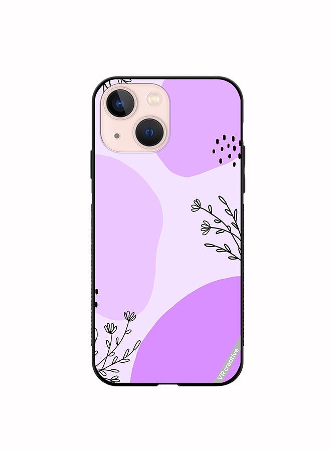 VR CREATIVE Protective Case Cover For Apple iPhone 13 Purple Flower Design Multicolour - Image 1